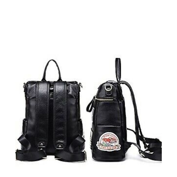 Kemys Leather Backpack with Patches - Picture 5 of 9